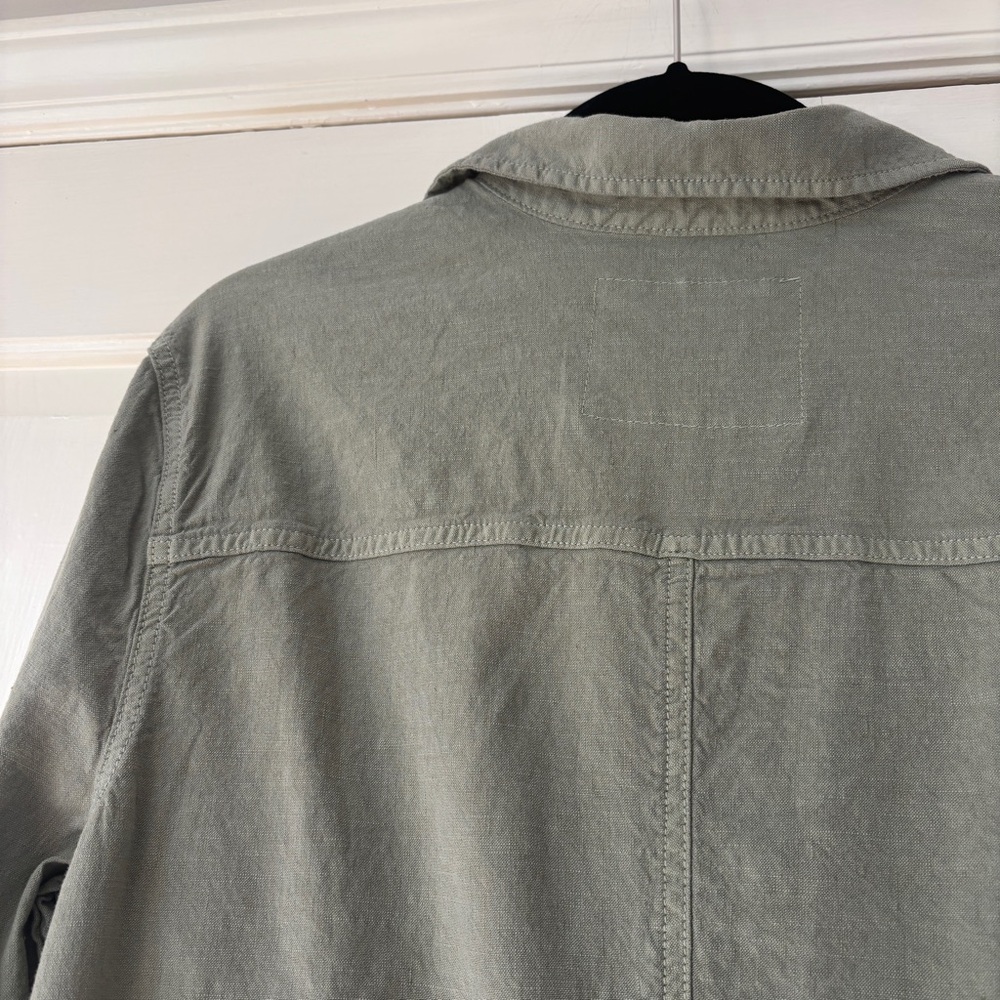 Frank & Eileen Ireland Playsuit Romper Olive Green Size Large Long Sleeve Cotton - Picture 12 of 14